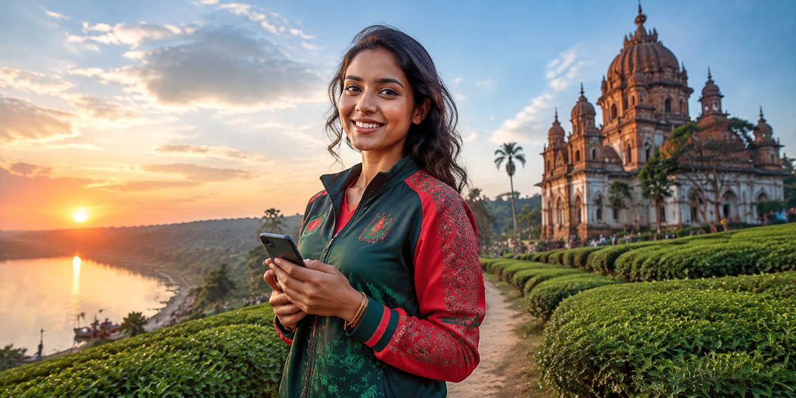 বাংলাদেশের চা বাগানে বসে ace567 অ্যাপে ক্রিকেট বেটিং করছেন একজন ব্যবহারকারী